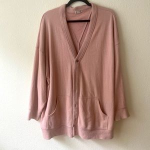 Slouchy Sweatshirt Cardigan, Oversized